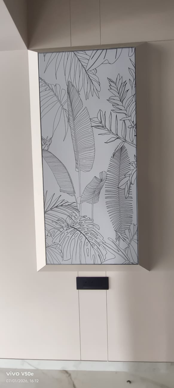 Actual BION illuminated tropical-print wall feature